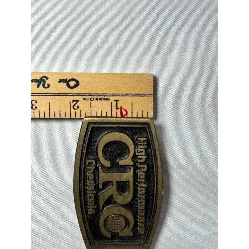 Vintage DYNA BUCKLE CRC Chemicals Belt Buckle Solid‎ Bronze Made in USA Utah